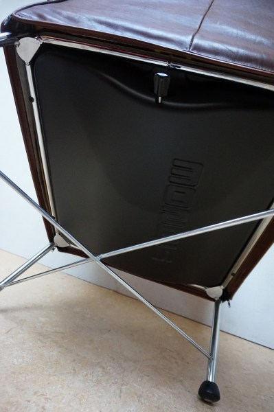Montis-Charly-Flex-stoel-fauteuil-Gerard van den Berg-bruin-leder-rvs-vintage-geleefd-gebruikt-tweedehands